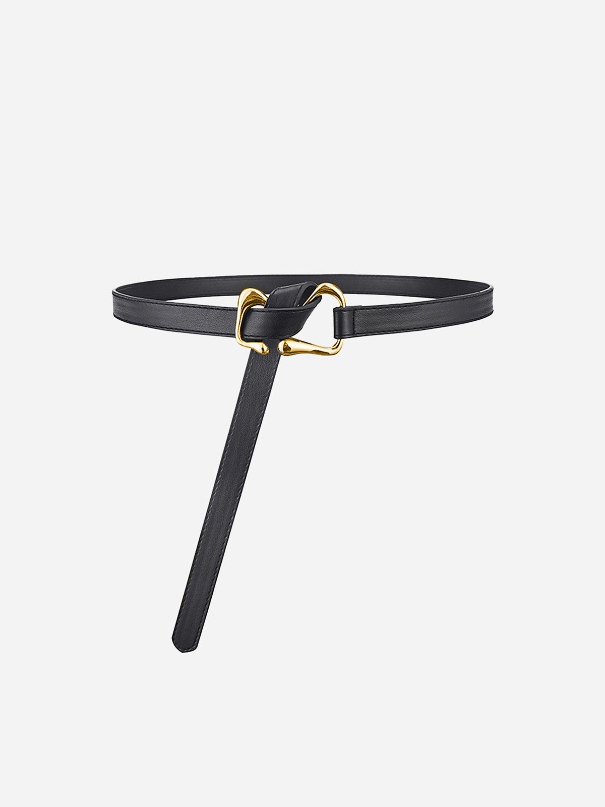 Unique Gold Buckle Knot Detail Belt with Adjustable Closure Options
