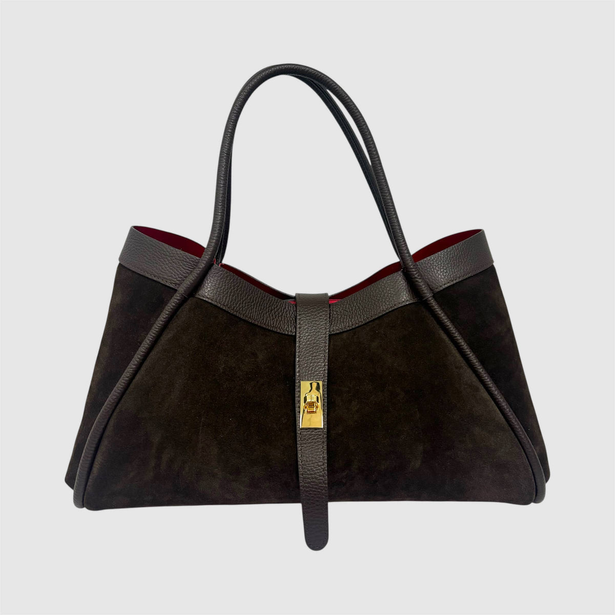 Koadclo|Genuine Suede and Togo Leather Bag, Made in Italy with Strap