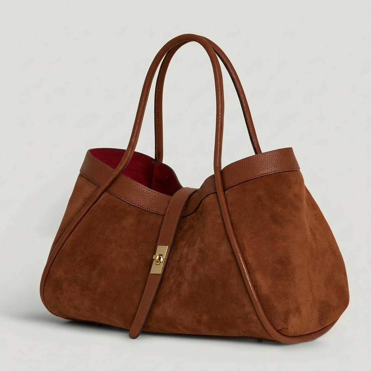 Koadclo|Genuine Suede and Togo Leather Bag, Made in Italy with Strap