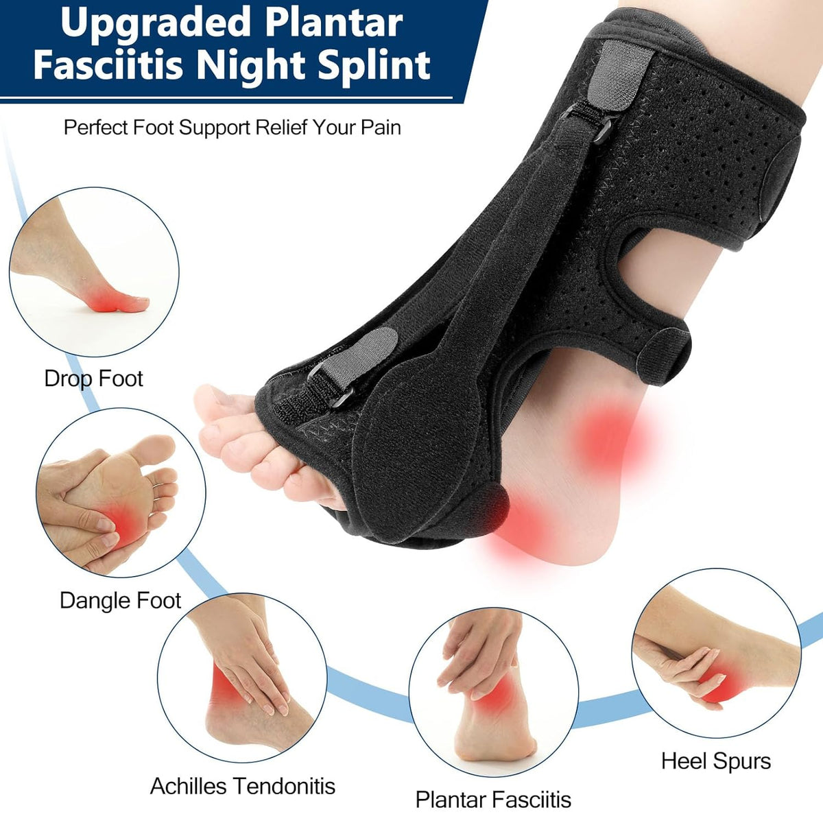 Koadclo | Night Splint for Plantar Fasciitis - Foot Support Brace