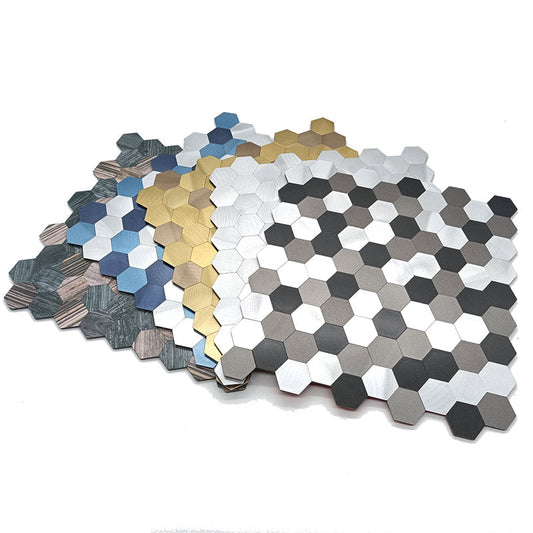 Koadclo | Modern Peel & Stick Metal Mosaic Tile - Hexagon & Subway Options