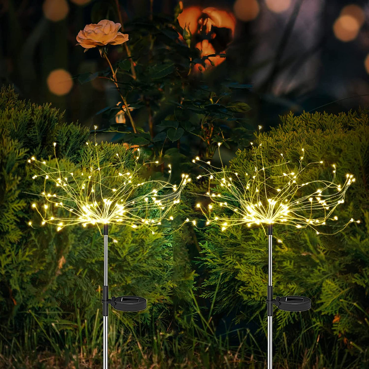 Koadclo | 4-Piece Solar Firework Garden Lights – Weatherproof LED Decorative Stakes for Garden & Patio