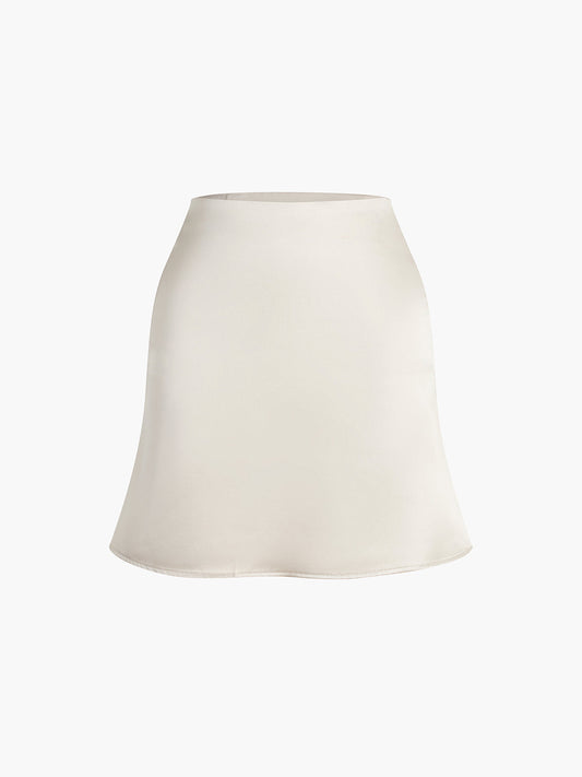 "Satin Zippered Mini Skirt for Women Party Wear"