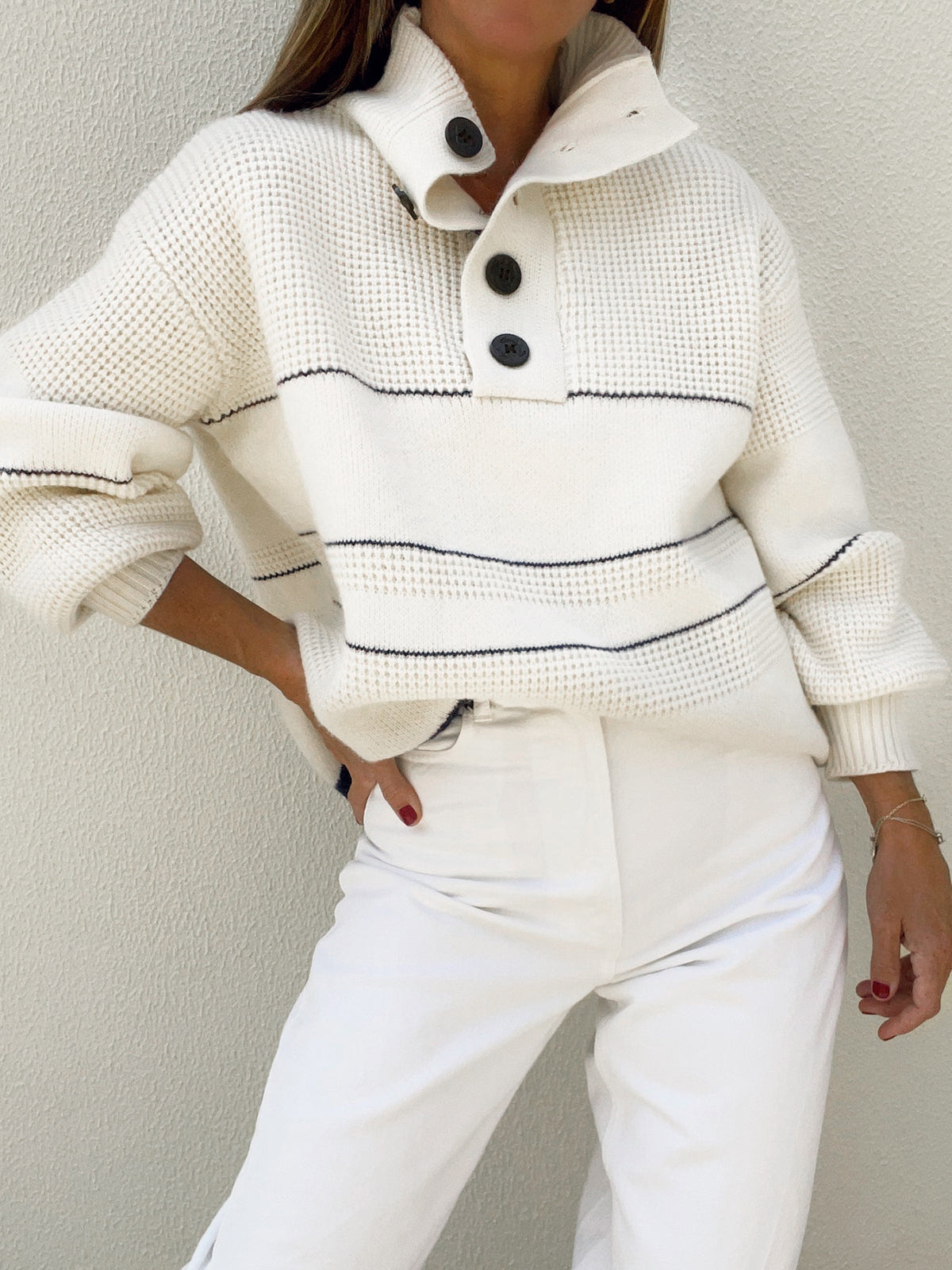 Open Collar Button Up Sweater with Stylish Modern Fit Cozy
