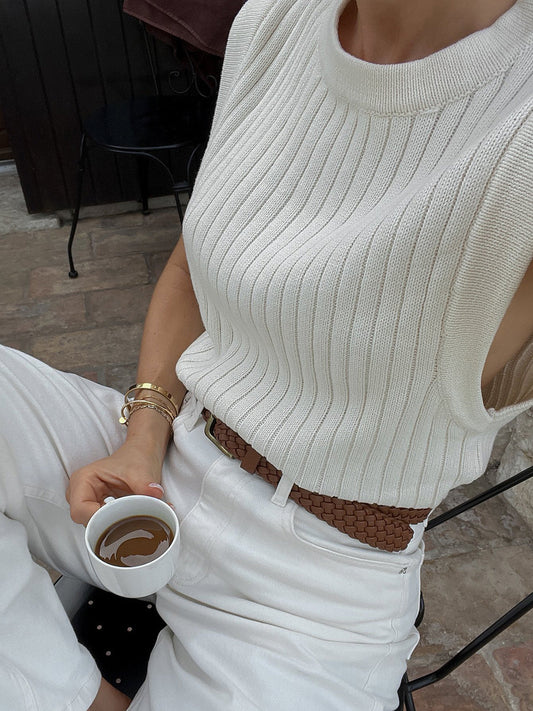 Casual Sweater Vest - Lightweight V-Neck Knit Pullover for Layering