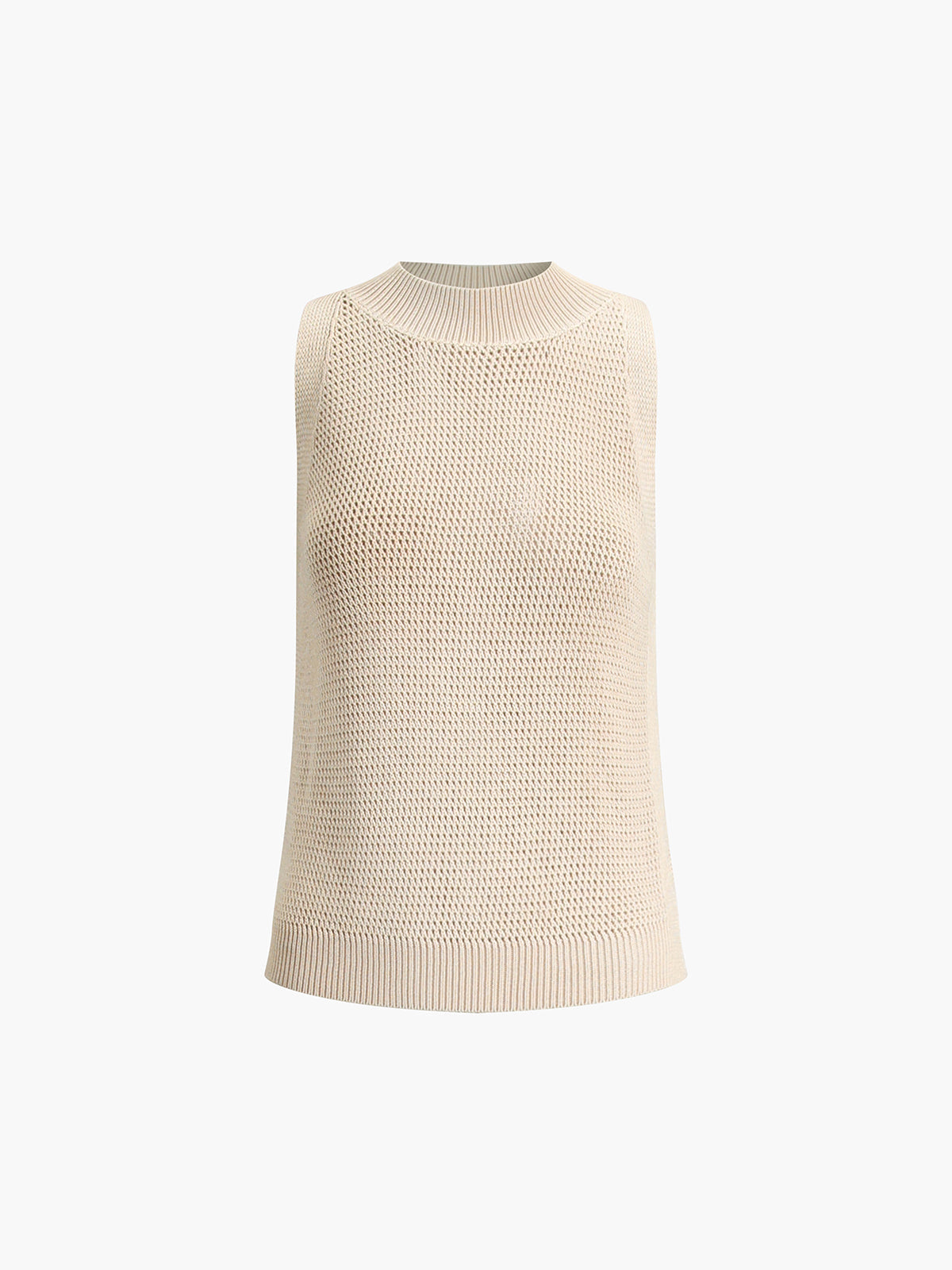 Knit Hollow Solid Tank Top Lightweight Breathable Summer Wear