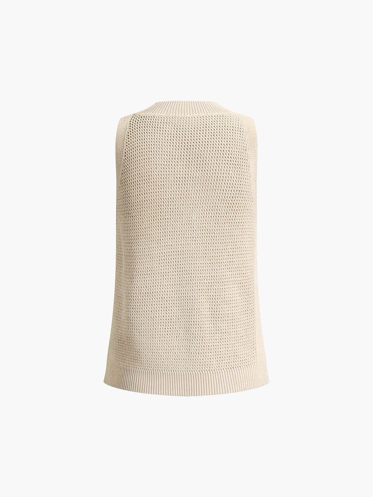 Knit Hollow Solid Tank Top Lightweight Breathable Summer Wear