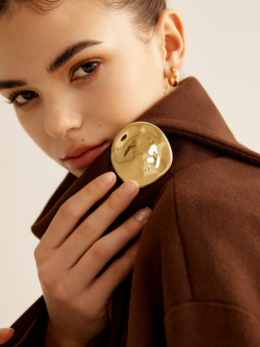 Minimalist Streamlined Irregular Brooch Modern Geometric Design Unisex Accessory