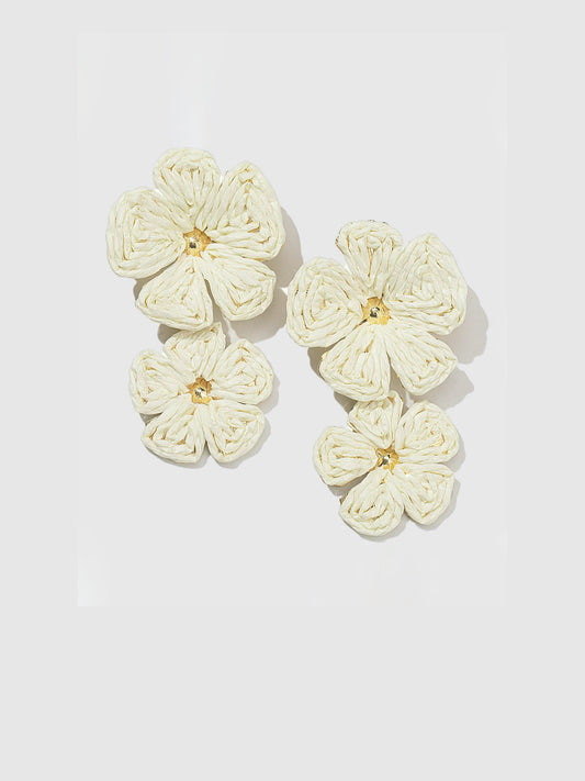 Gilded Lace Petal Earrings Handcrafted Feminine Lightweight Jewelry