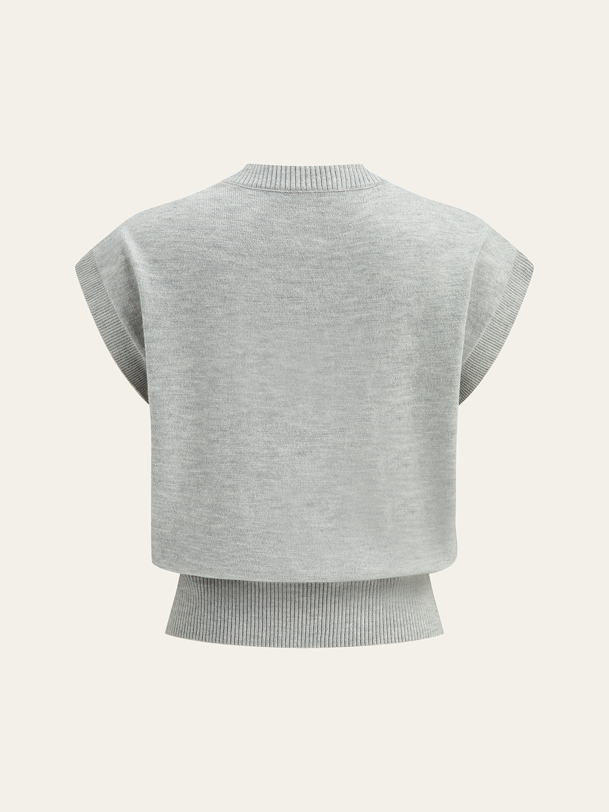 Flower Applique Cap Sleeve Knit Top for Women Casual Wear