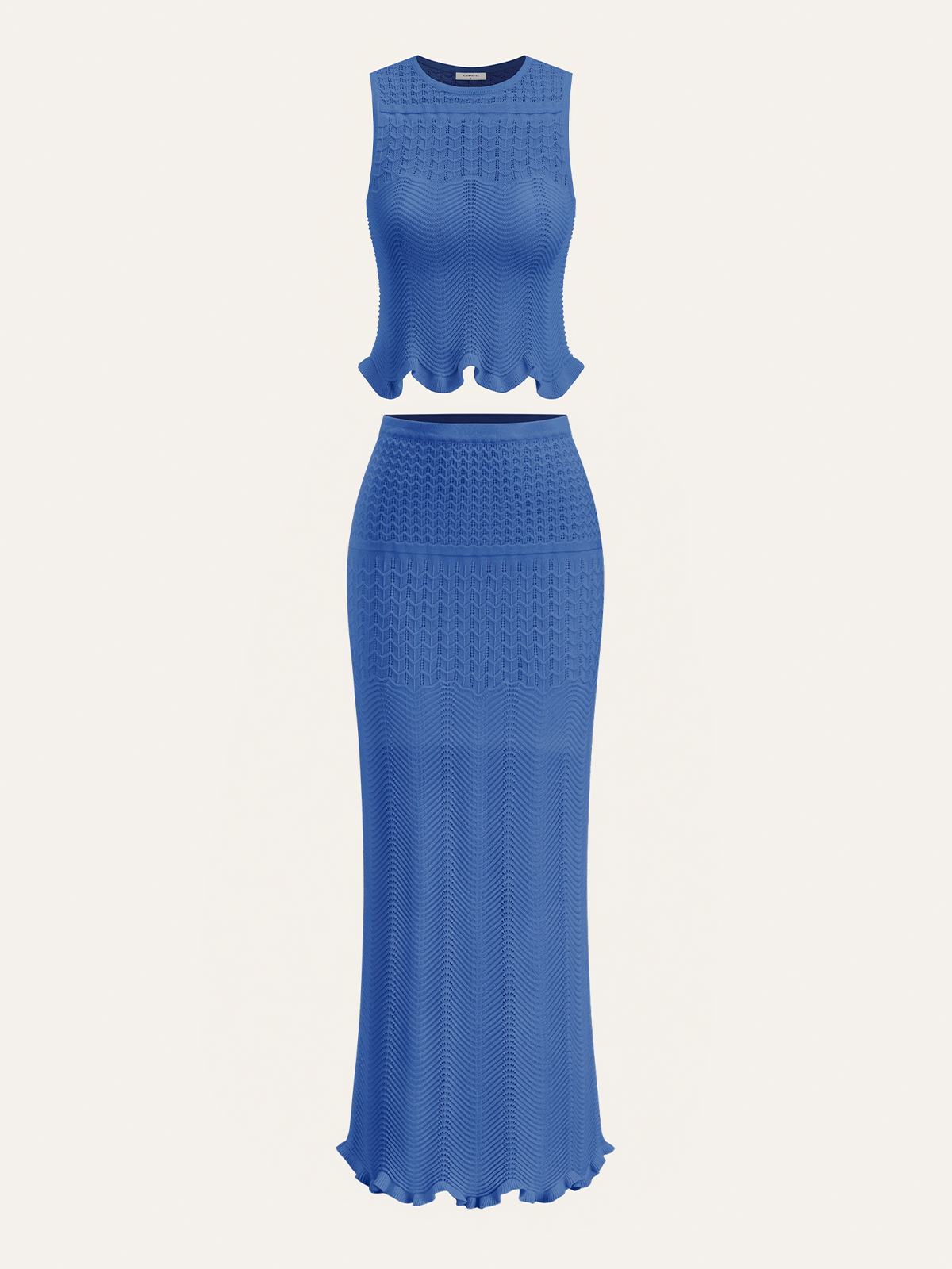 Wave Pattern Knit Maxi Skirt Women's Lightweight Summer Apparel