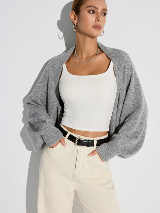 Wool Blend Oversized Batwing Sleeve Cardigan for Women Comfortable Layering Piece