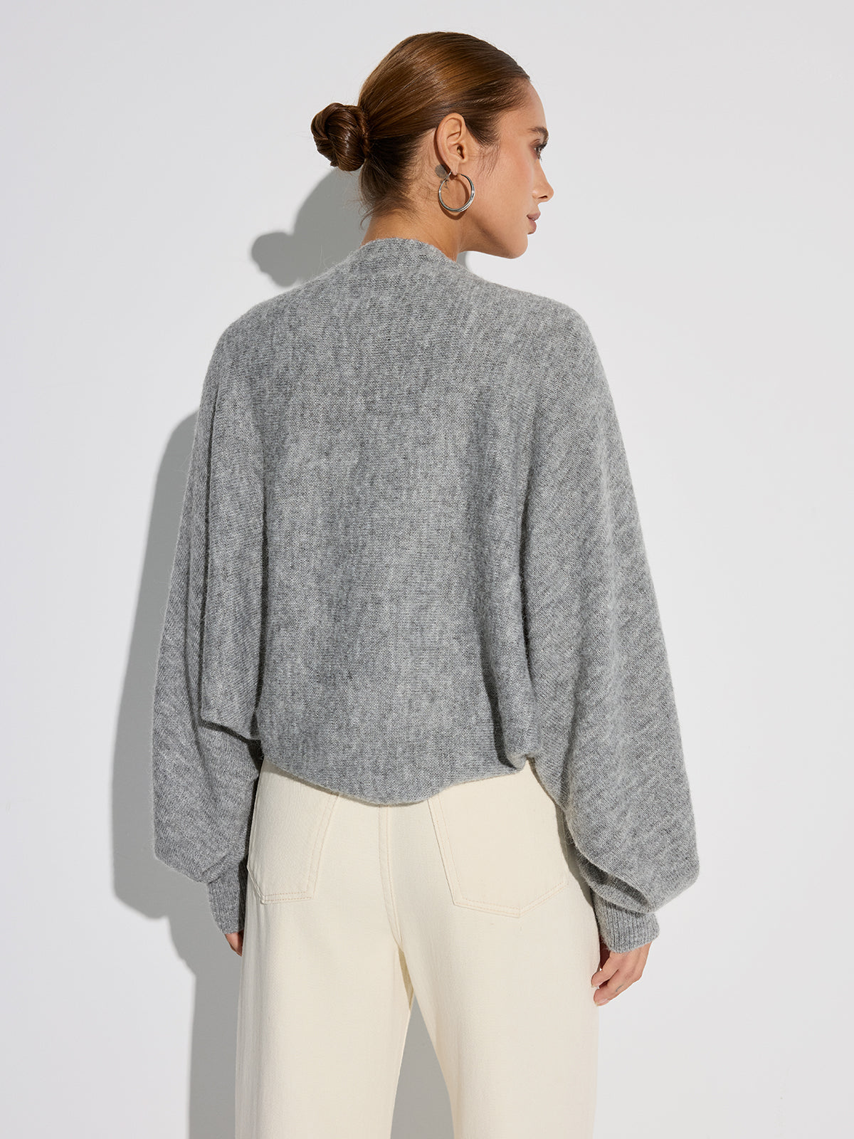 Wool Blend Oversized Batwing Sleeve Cardigan Cozy Fall Winter Layer