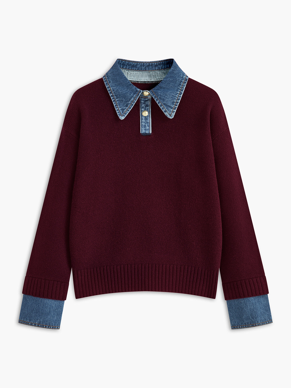 2 in 1 Panel Lapel Relaxed Sweater, Cozy Versatile Layering Essential Piece