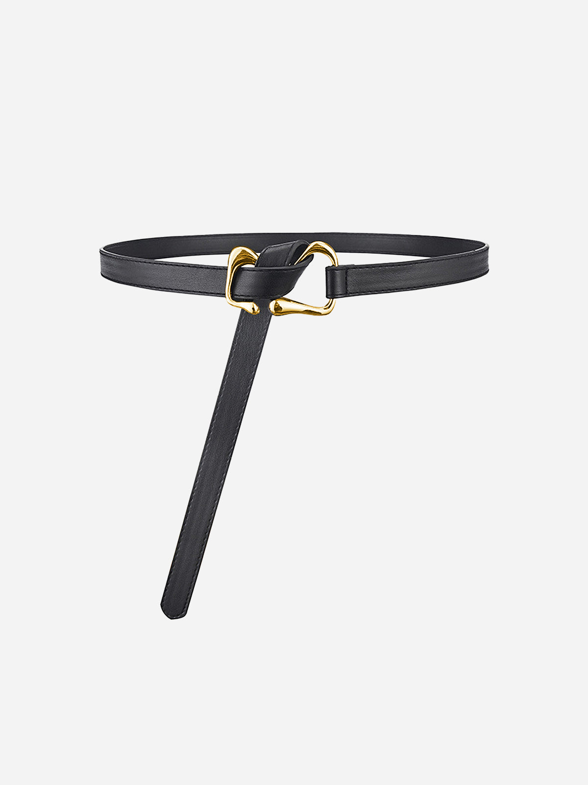 Unique Gold Buckle Knot Detail Belt with Adjustable Closure Options