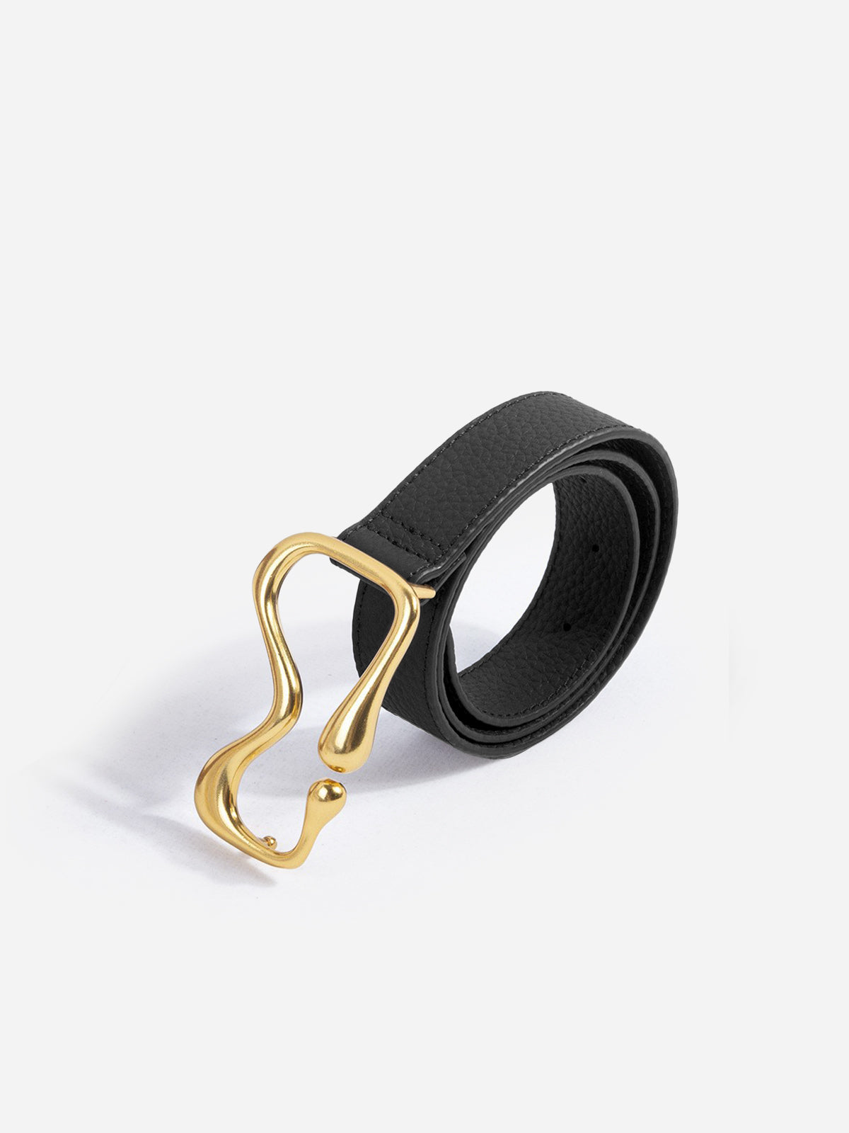Unique Gold Buckle Knot Detail Belt with Adjustable Closure Options