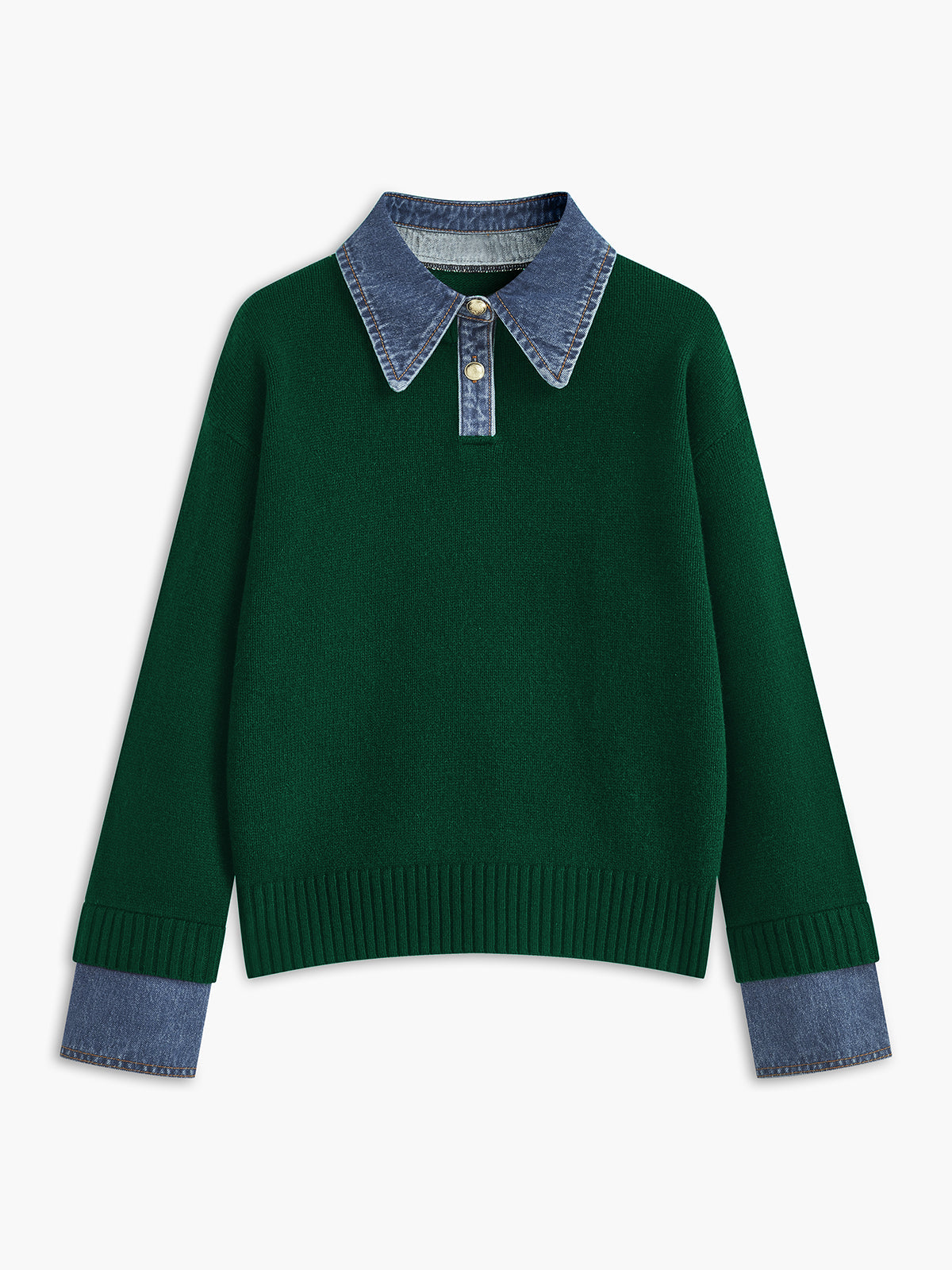 2 in 1 Panel Lapel Relaxed Sweater, Cozy Versatile Layering Essential Piece