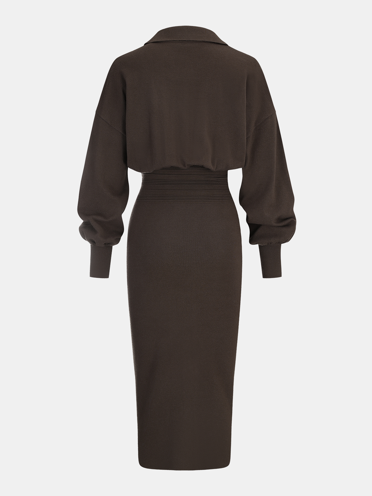 Cinched Waist Knit Shirt Dress Comfortable Versatile Fit