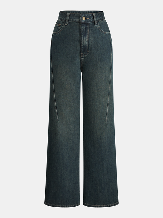 Mid-Waist Straight-Leg Jeans for Women Classic Fit