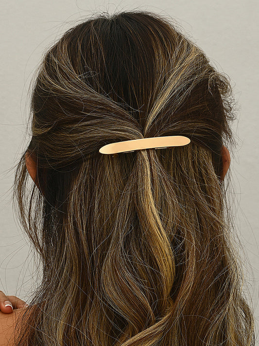 Minimalist Oval Bar Hair Clip for Women, Elegant Accessory