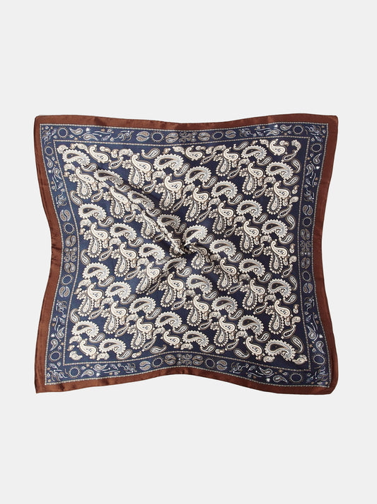 100% Silk Paisley Square Scarf - Elegant Lightweight Accessory for Women
