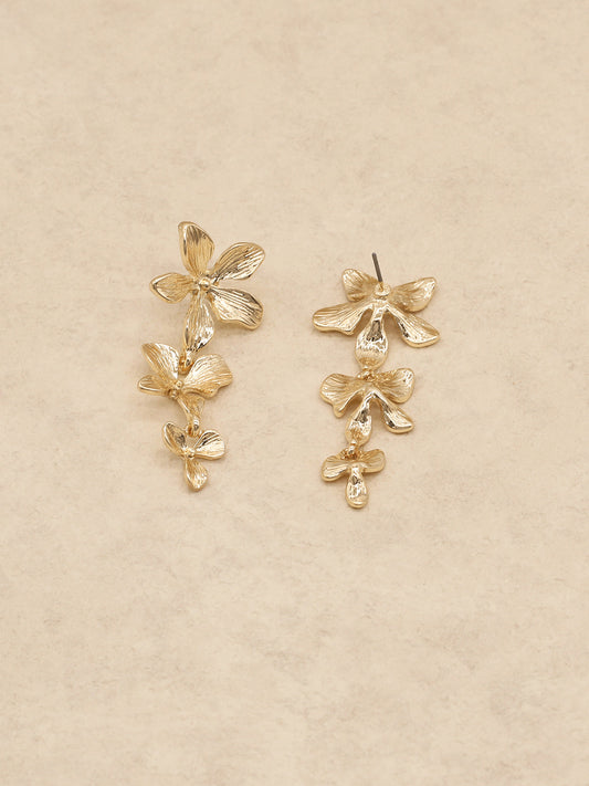 Cascading Flower Dangle Earrings Handcrafted Bohemian Style