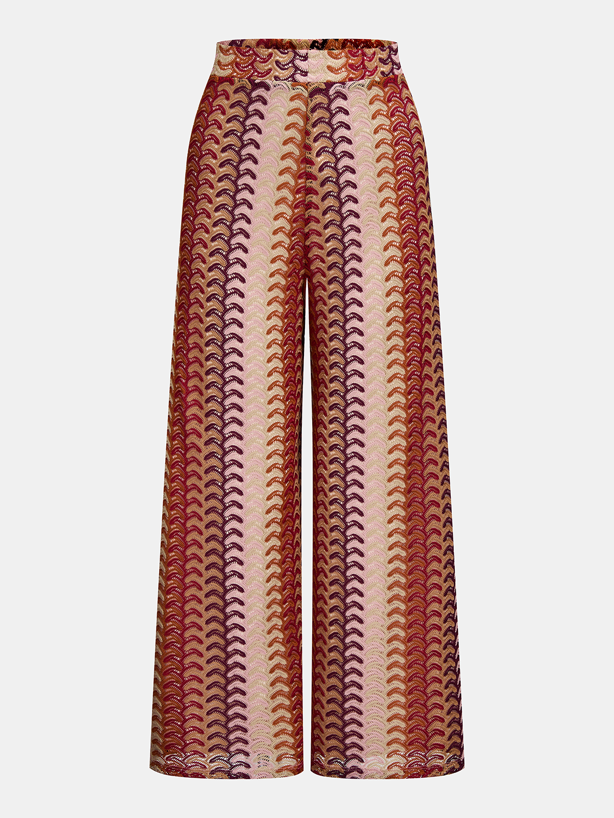 Multicolor One-Shoulder Knit Top & Pants Set for Stylish Women