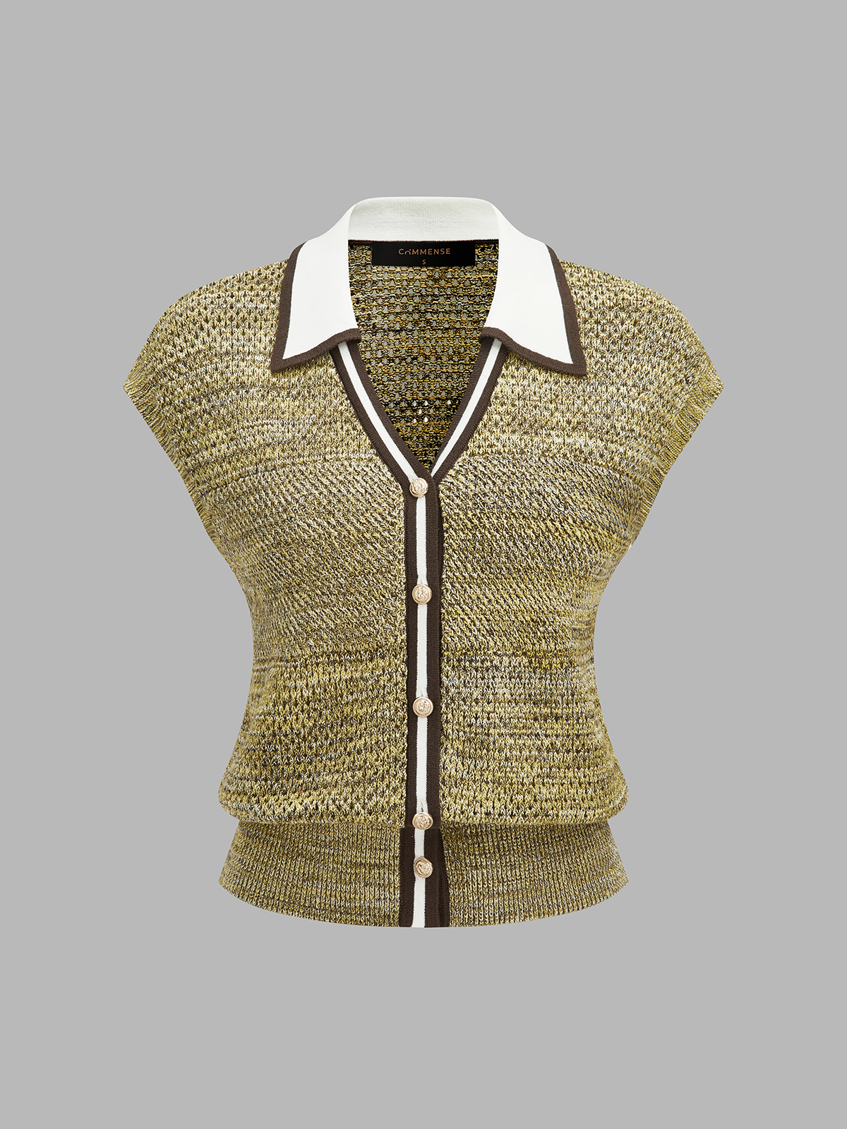 Contrast Trim Textured Knit Top for Women Casual Wear