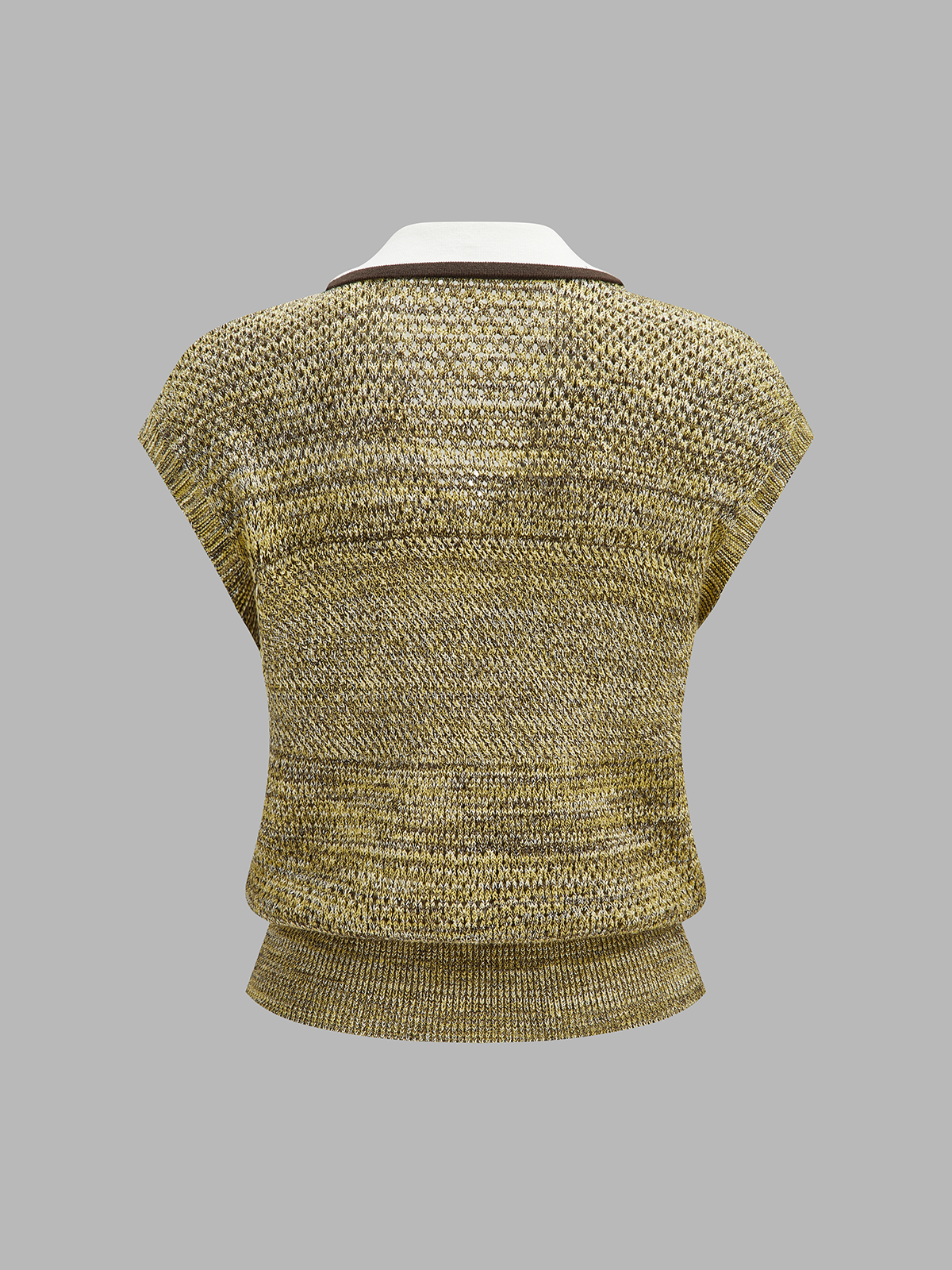 Contrast Trim Textured Knit Top for Women Casual Wear