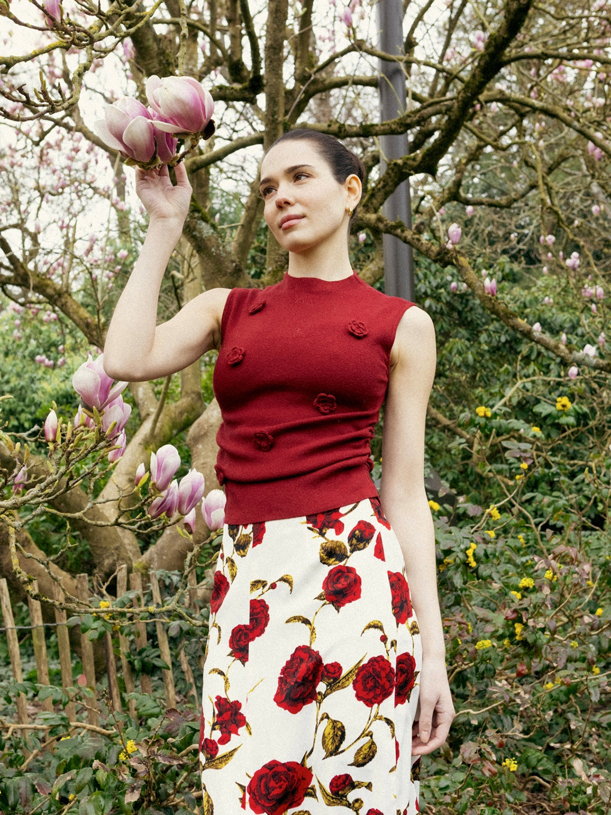 Floral Print High-Waist Skirt Trendy Spring Summer Fashion
