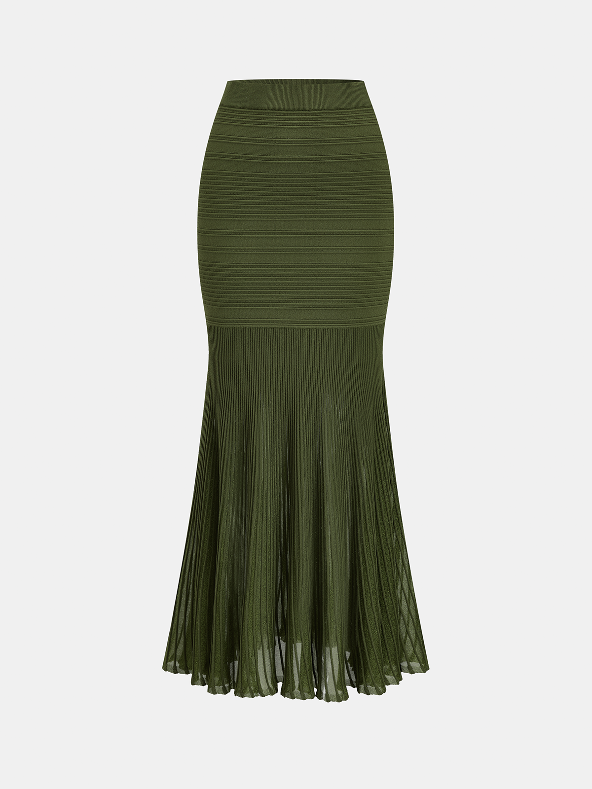 Textured Knit Top & Sheer Mermaid Skirt Set for Evening Wear