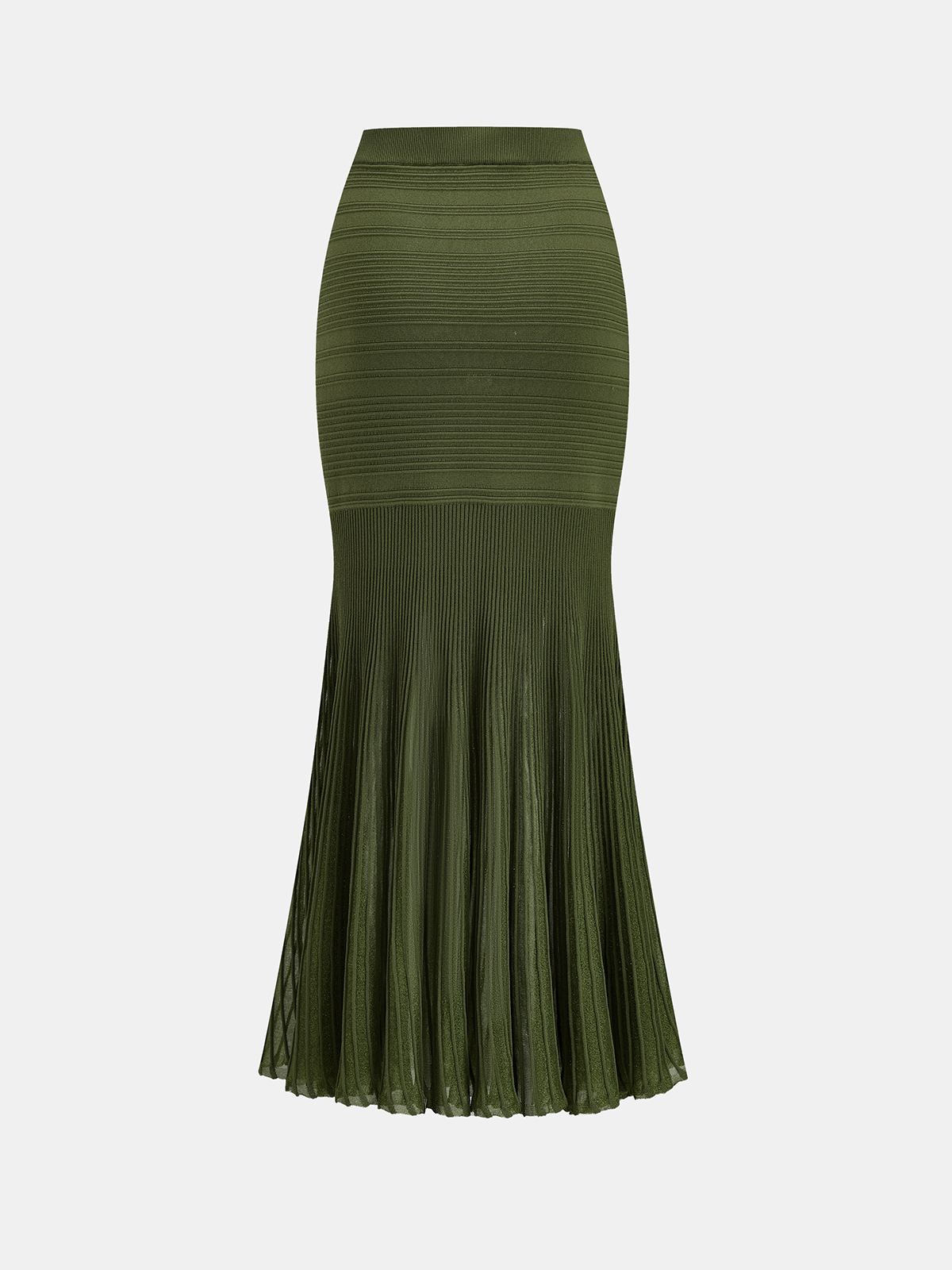 Textured Knit Top & Sheer Mermaid Skirt Set for Elegant Evenings