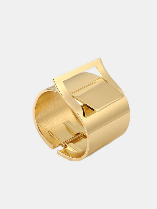Minimalist Wide Metal Bangle - Simple Elegant Fashion Accessory for Women