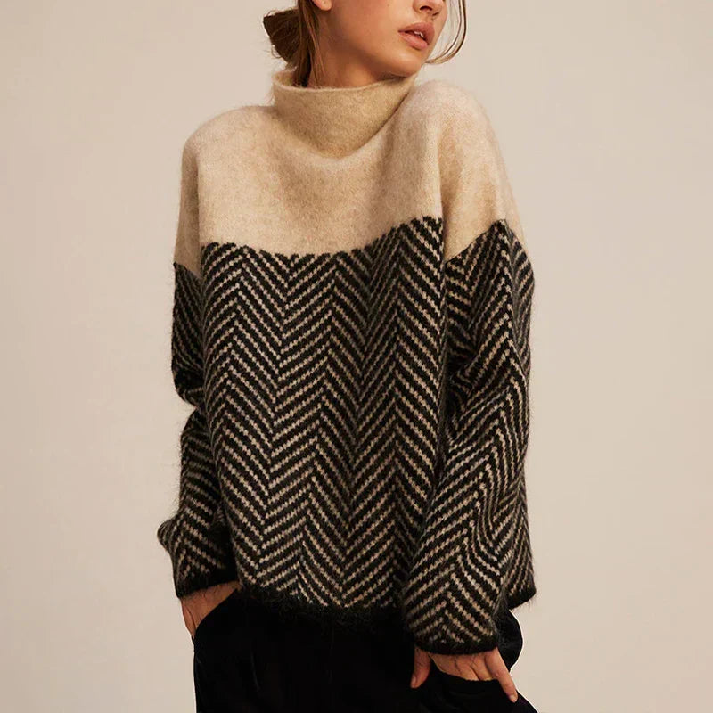 Xandra | Women’s Herringbone-Pattern Knit Sweater