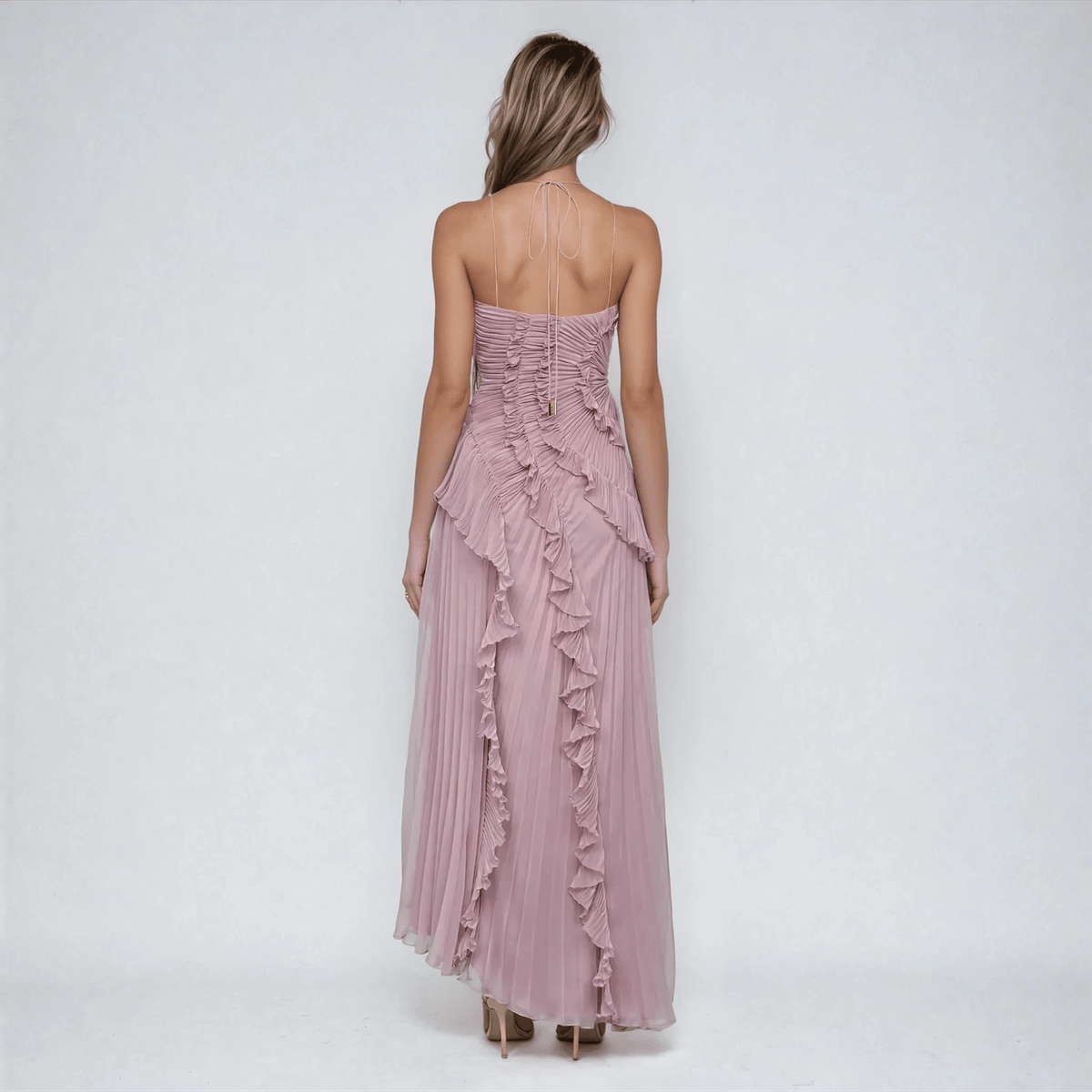 Elaria | Halter Maxi Dress in Soft Purple