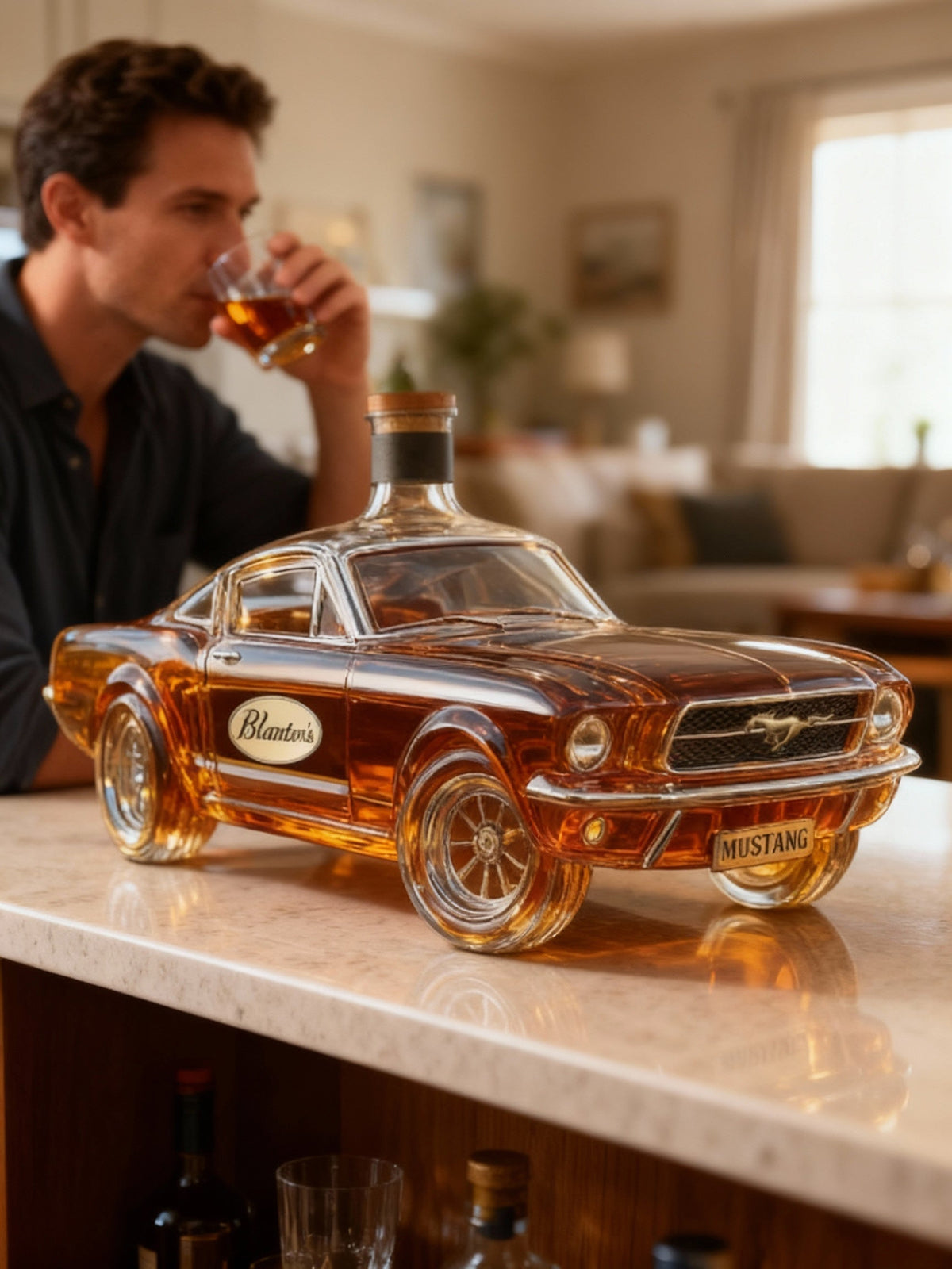 Koadclo | Mustang Car Shaped Whiskey Decanter – Unique Glass Liquor Decanter for Home Bar