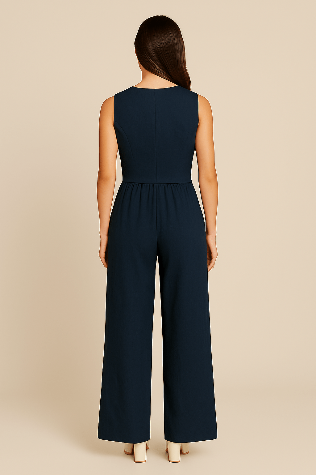 Yveline | Women’s Linen Vest & Wide‑Leg Trousers Set
