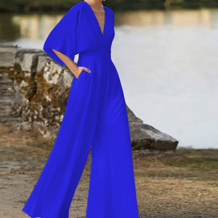 Xamira | Women’s Elegant V-Neck Jumpsuit